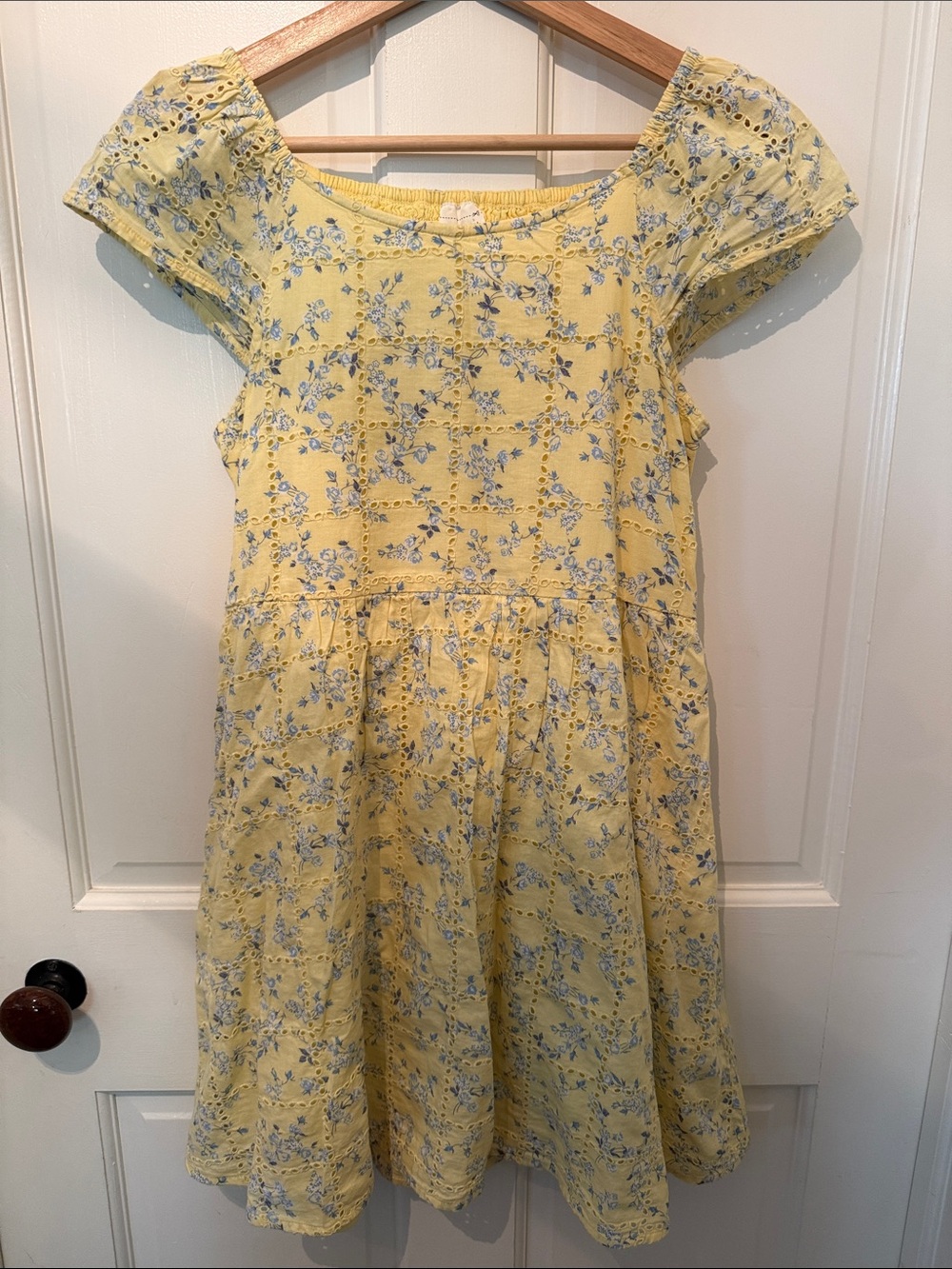 abercrombie kids Yellow Floral Sundress with Blue Accents